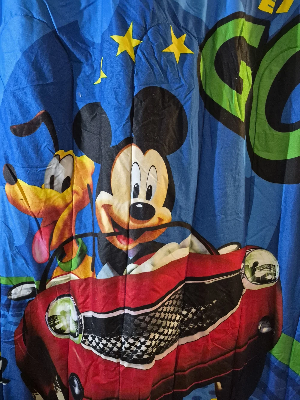 Disney Mickey Road Racer Blue & Red Kids Throw Blanket